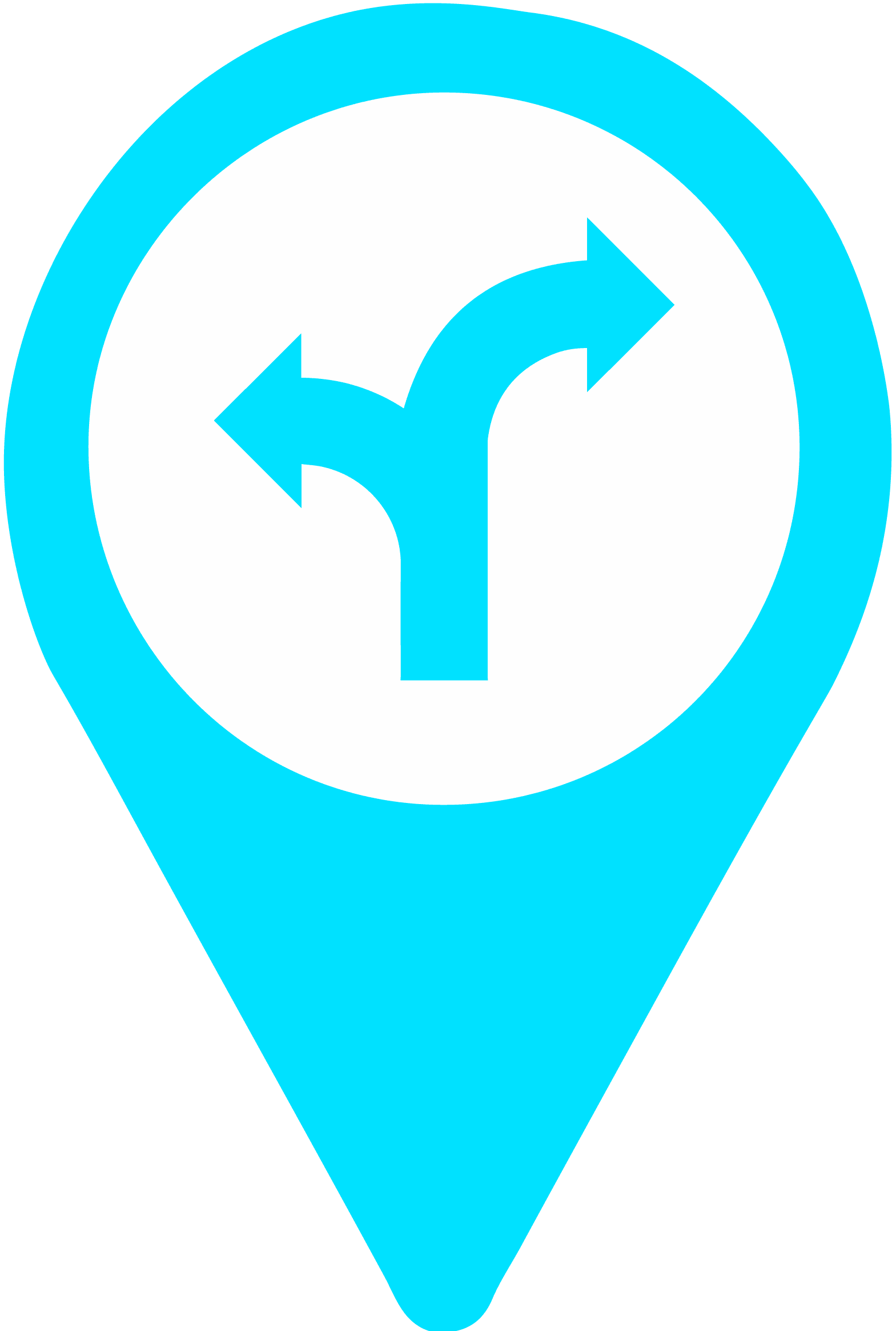 Blue directional sign Blue directional sign